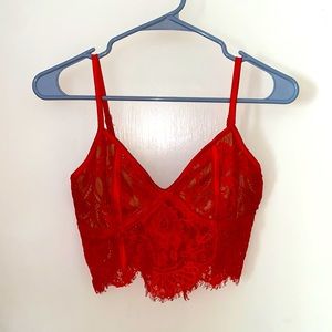Tiger Mist red lace bralette